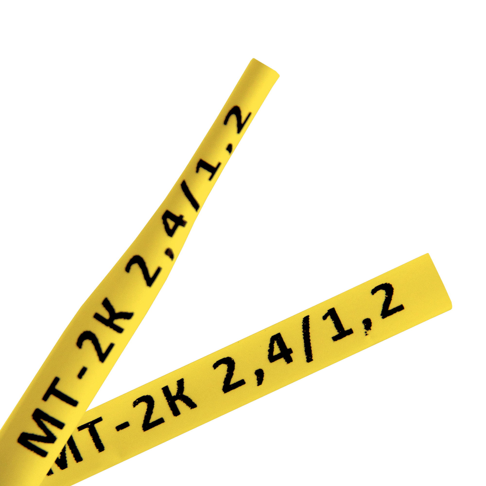 Термоусадочная маркировочная трубка МТ-2К 2,4/1,2мм, желтый, в рулоне 200м/упак